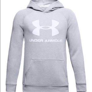 Boys Gray Under Armour Logo Hoodie